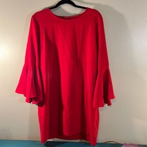 Excellent condition Mudpie red 3/4 length bell sleeves dress size l